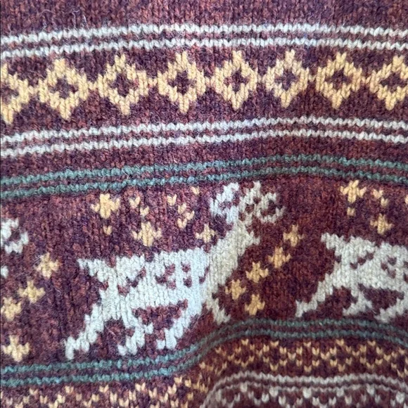 L.L.Bean Men Classic Ragg Wool Sweater, Henley, Fair Isle Size Medium - Picture 9 of 10